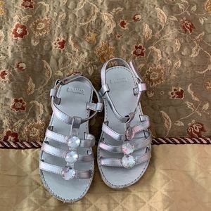 Gymboree silver sandals with jewels